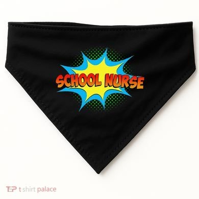 School Nurse Superhero Comics Cool International Nurses Day USA-Made Doggie Bandana