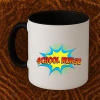 School Nurse Superhero Comics Cool International Nurses Day Coffee Mug thumb 2