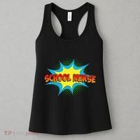 School Nurse Superhero Comics Cool International Nurses Day Women's Tank Top thumb 3