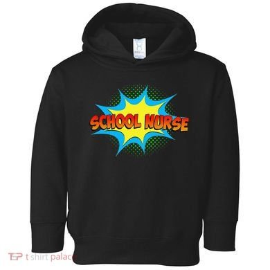 School Nurse Superhero Comics Cool International Nurses Day Toddler Hoodie
