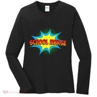 School Nurse Superhero Comics Cool International Nurses Day Women's Long Sleeve Shirt thumb 0