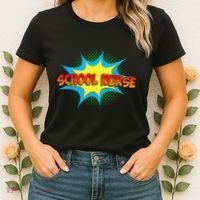 School Nurse Superhero Comics Cool International Nurses Day Women's T-Shirt thumb 2