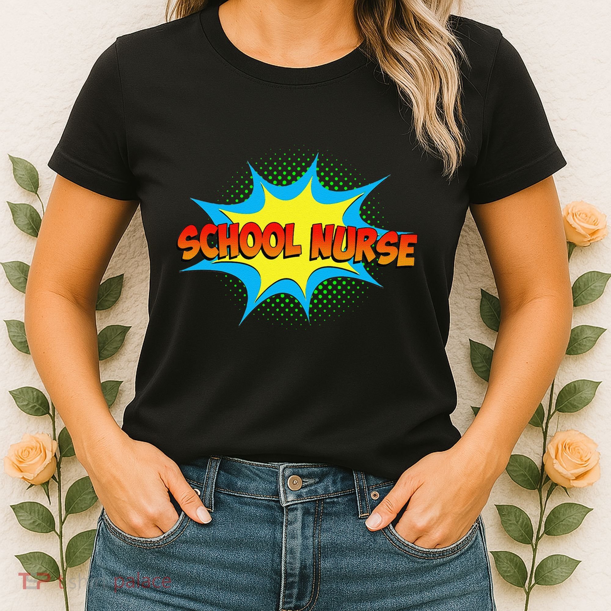 School Nurse Superhero Comics Cool International Nurses Day Women's T-Shirt