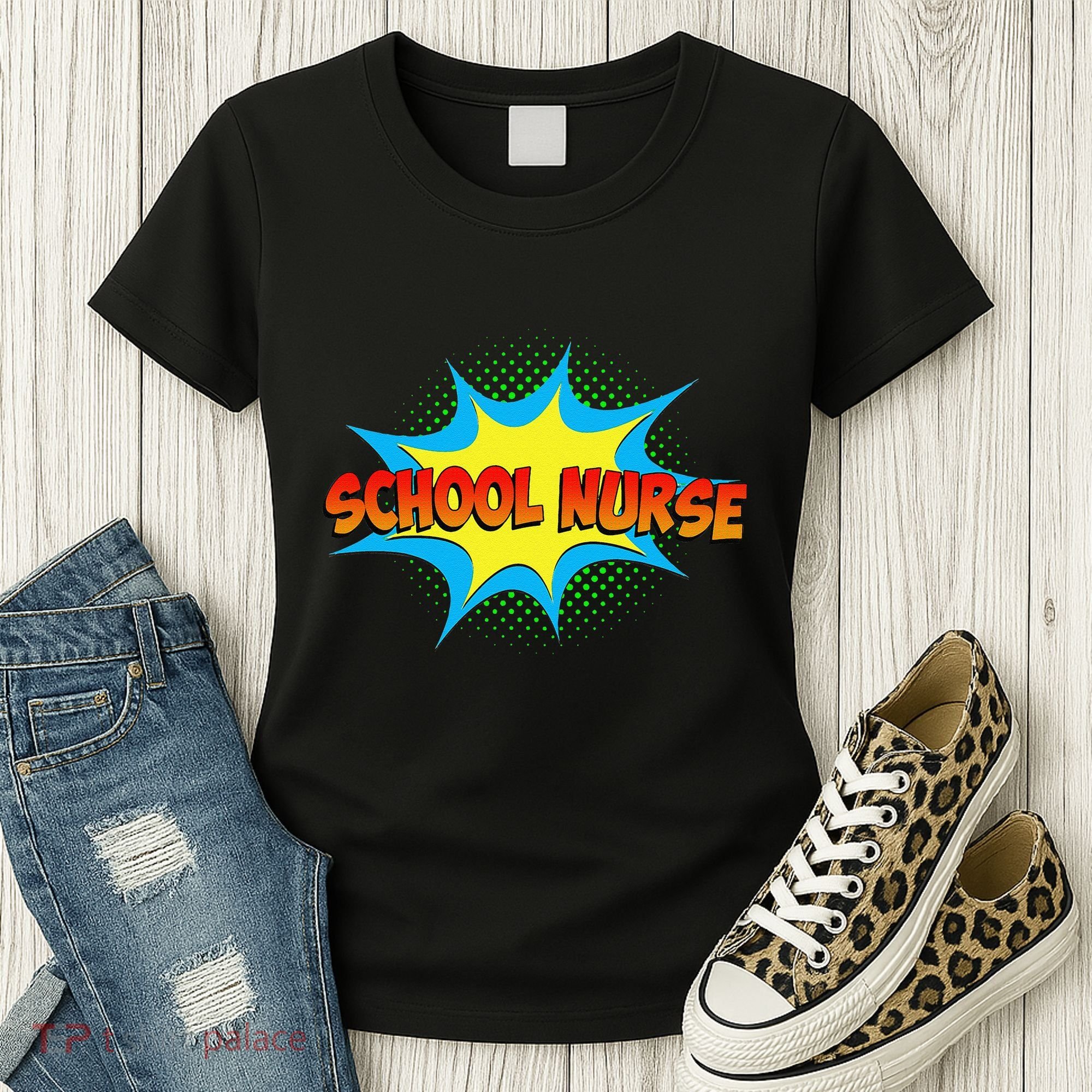 School Nurse Superhero Comics Cool International Nurses Day Women's T-Shirt