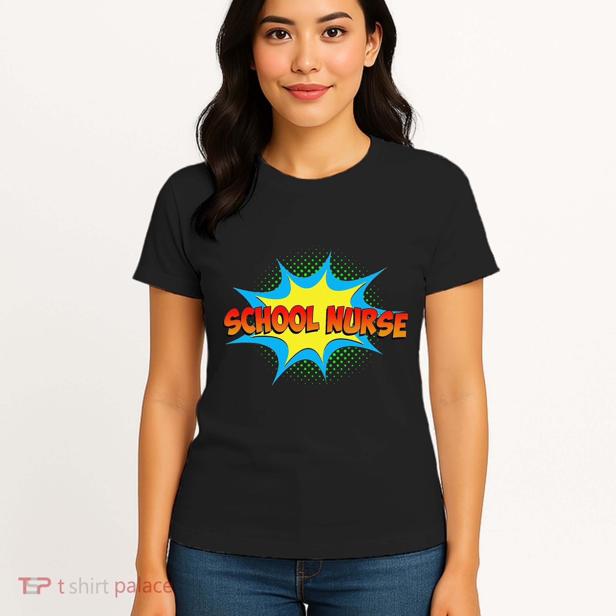 School Nurse Superhero Comics Cool International Nurses Day Women's T-Shirt