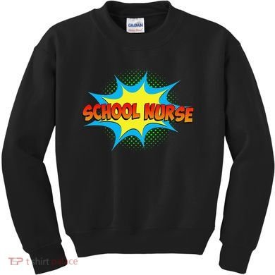 School Nurse Superhero Comics Cool International Nurses Day Kids Sweatshirt