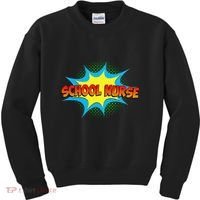School Nurse Superhero Comics Cool International Nurses Day Kids Sweatshirt thumb 0