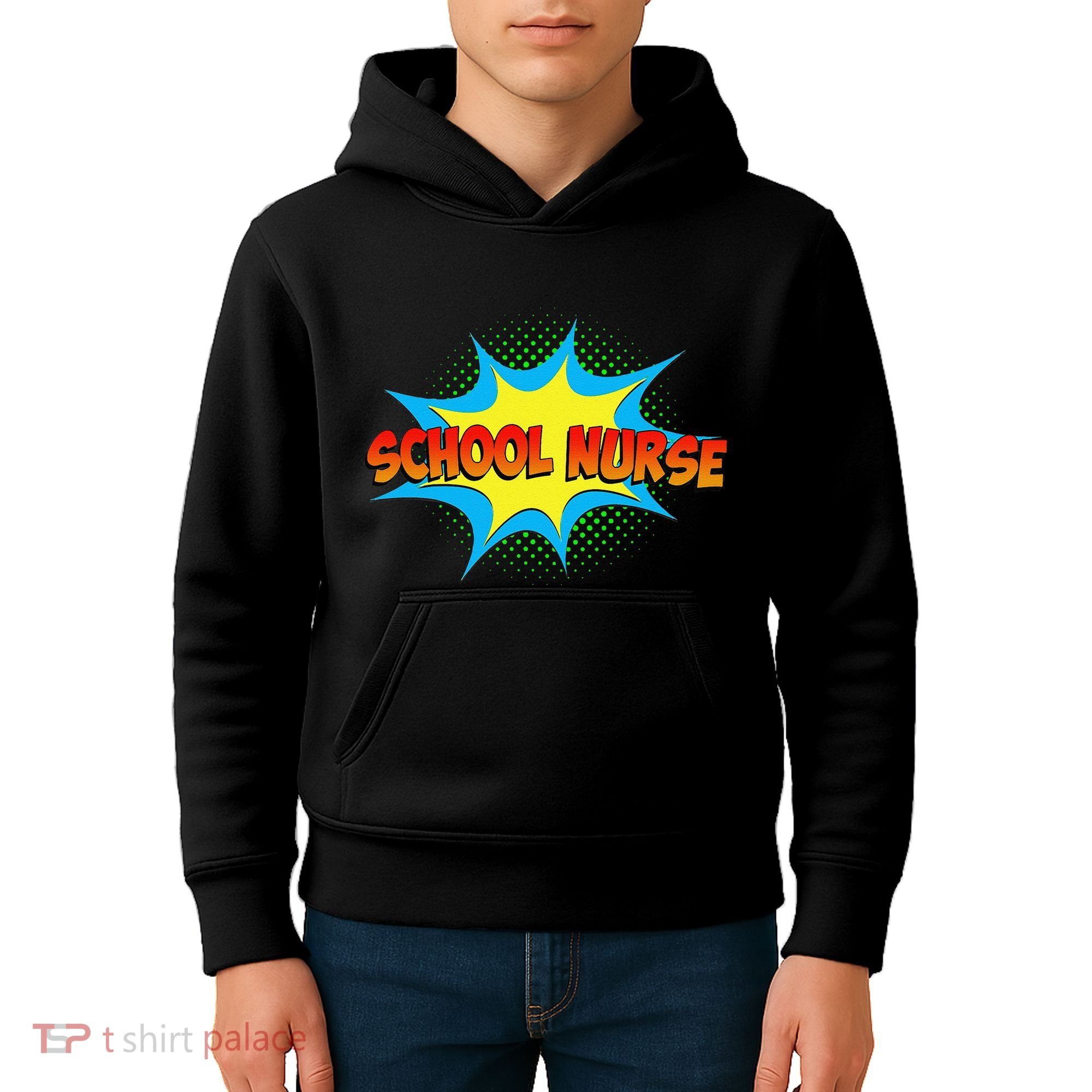 School Nurse Superhero Comics Cool International Nurses Day Kids Hoodie