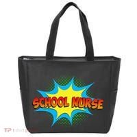 School Nurse Superhero Comics Cool International Nurses Day Tote Bag thumb 0