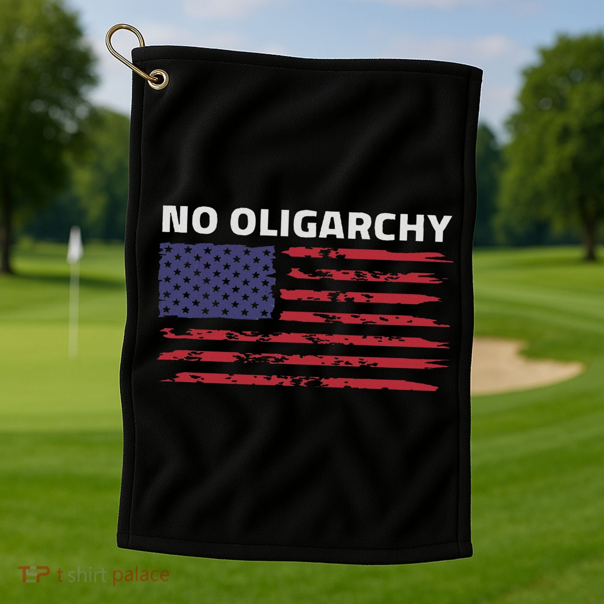 Say No To Oligarchy Usa Us American Golf Towel