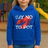 Say No To Pot Funny Lobster Seafood Lover Kids Hoodie thumb 3