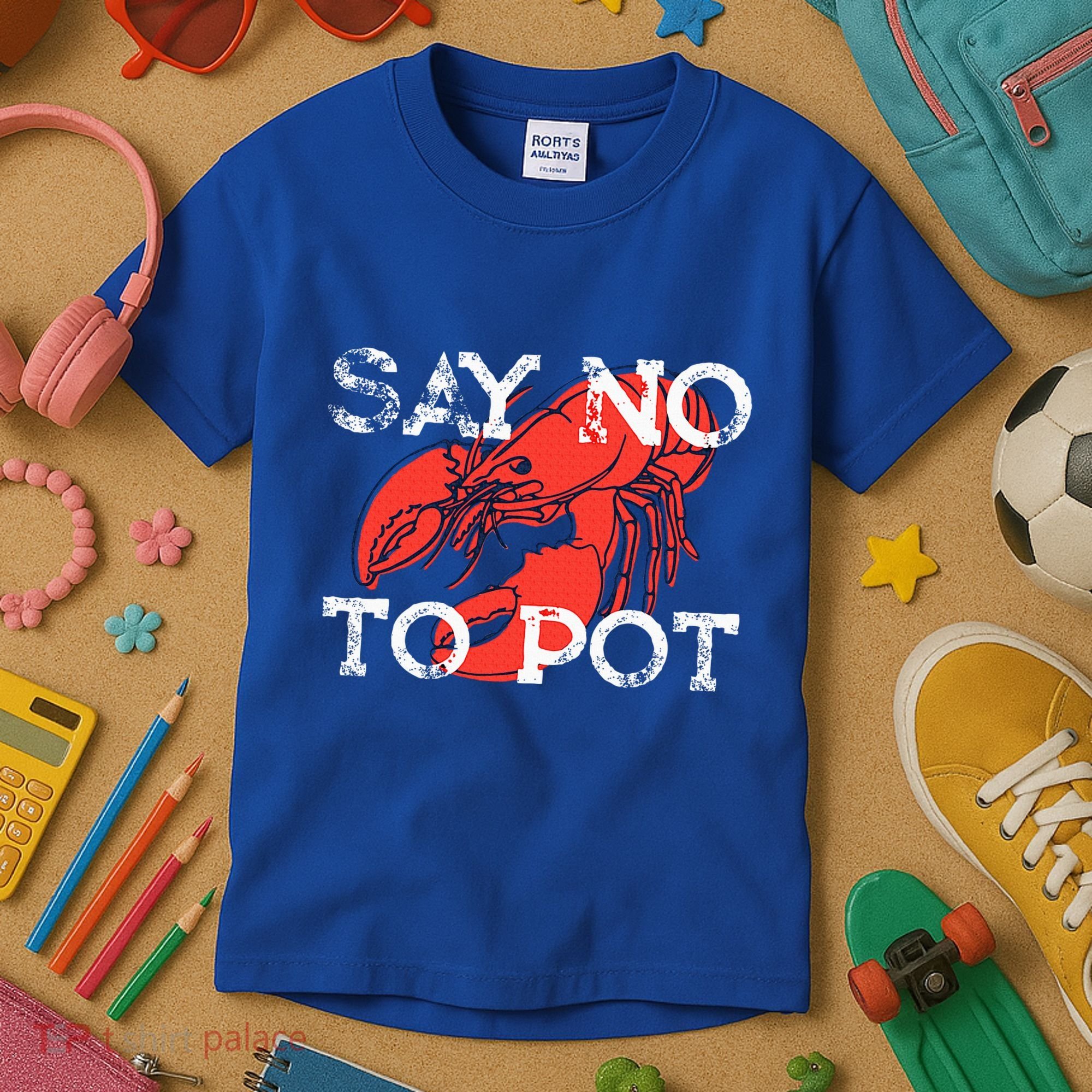 Say No To Pot Funny Lobster Seafood Lover Kids T-Shirt