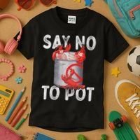 Say No To Pot Seafood Lover Lobster Crawfish Funny Kids T-Shirt thumb 3