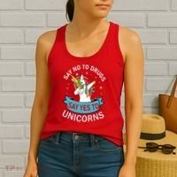 Say No To Drugs Say Yes To Unicorn Red Ribbon Week Women's Tank Top thumb 2