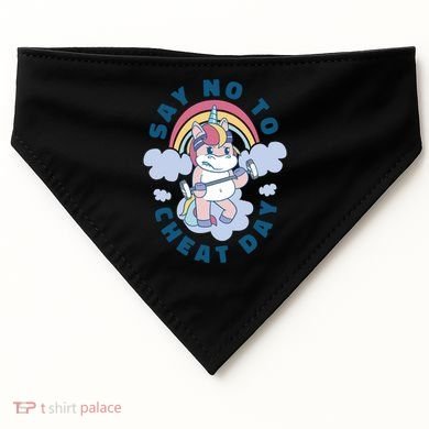 Say No To Cheat Day Unicorn Gym USA-Made Doggie Bandana