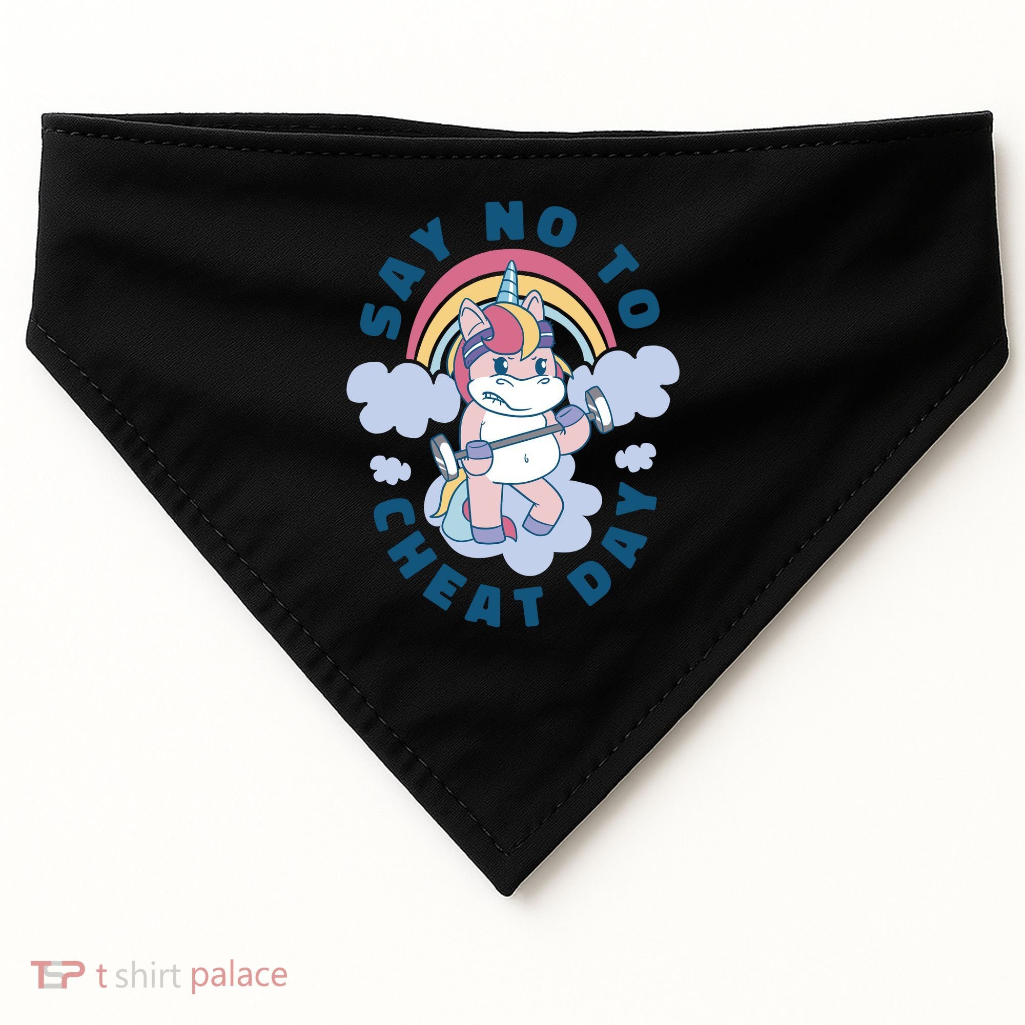 Say No To Cheat Day Unicorn Gym USA-Made Doggie Bandana