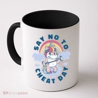 Say No To Cheat Day Unicorn Gym Coffee Mug thumb 0