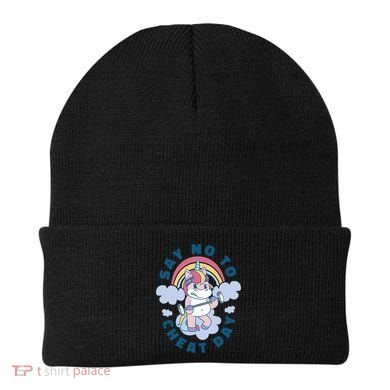 Say No To Cheat Day Unicorn Gym Beanie