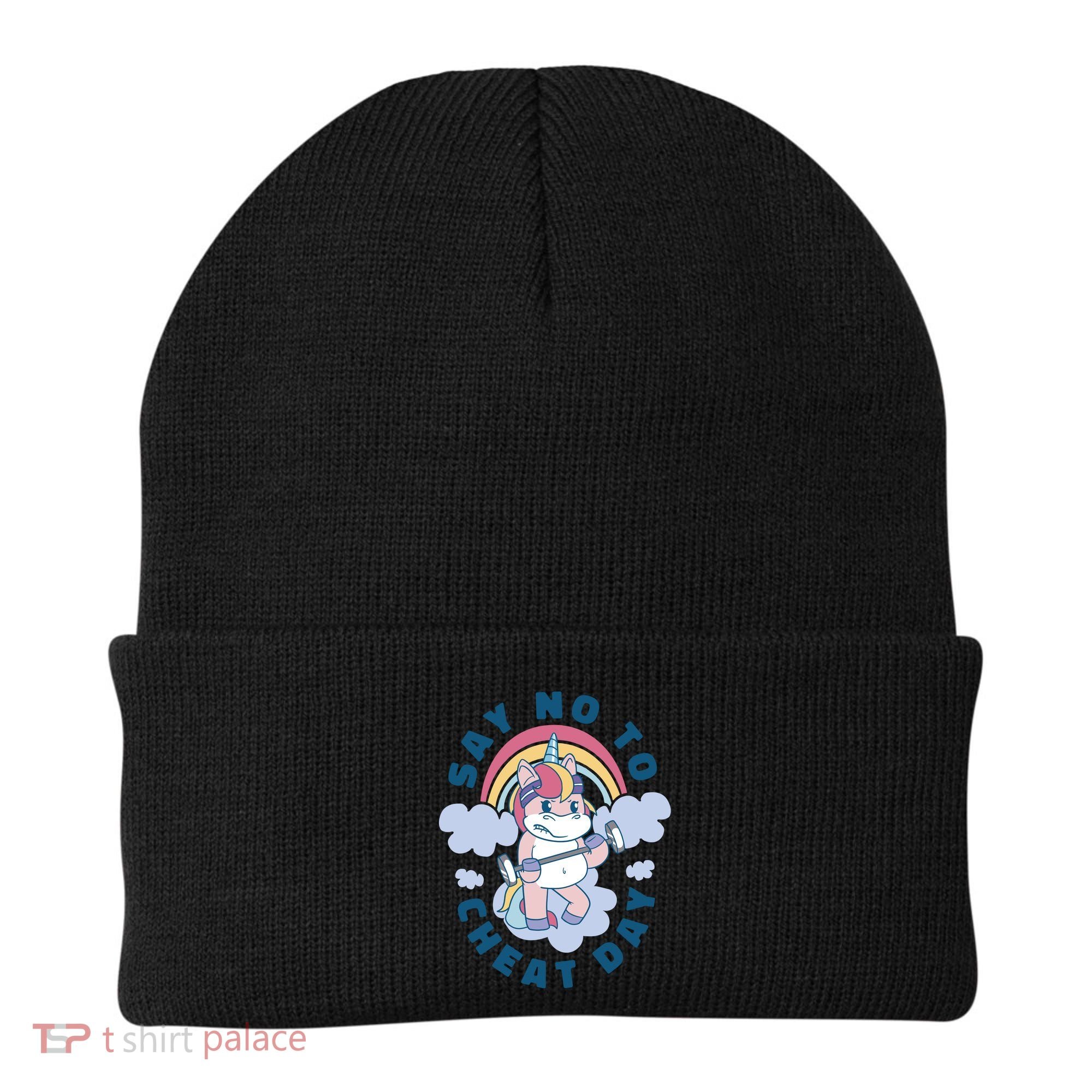 Say No To Cheat Day Unicorn Gym Beanie