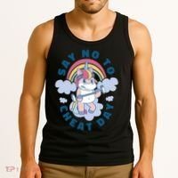 Say No To Cheat Day Unicorn Gym Tank Top thumb 3