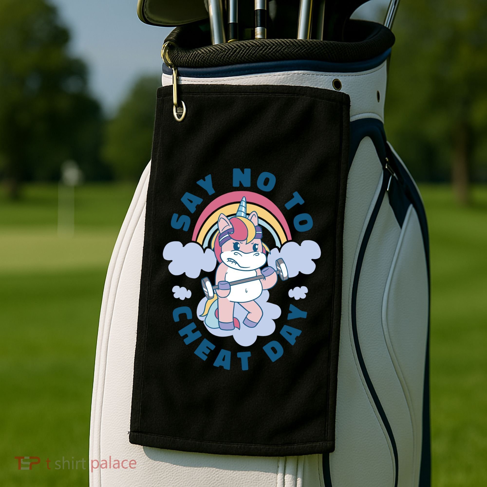 Say No To Cheat Day Unicorn Gym Golf Towel