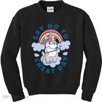 Say No To Cheat Day Unicorn Gym Kids Sweatshirt thumb 0
