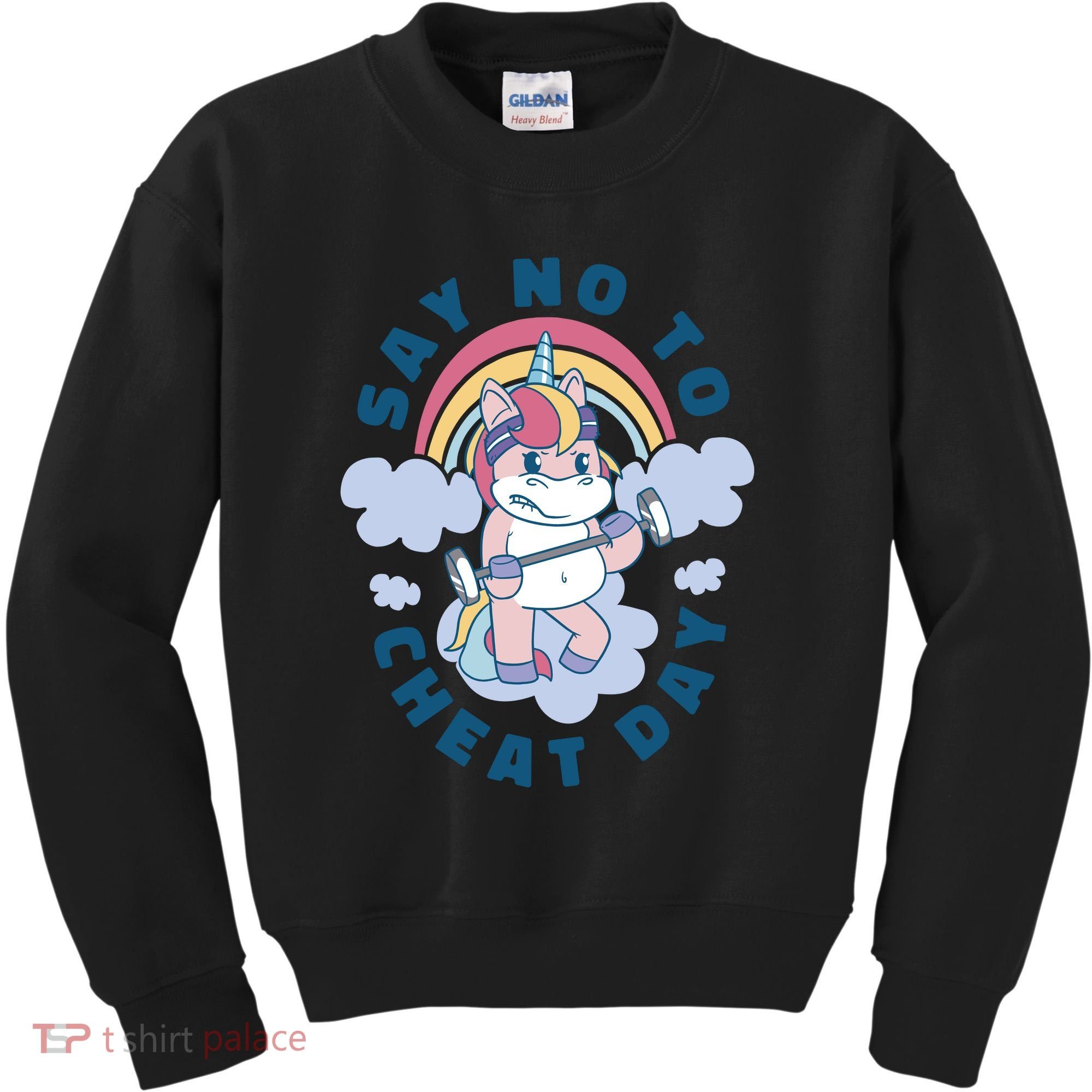 Say No To Cheat Day Unicorn Gym Kids Sweatshirt