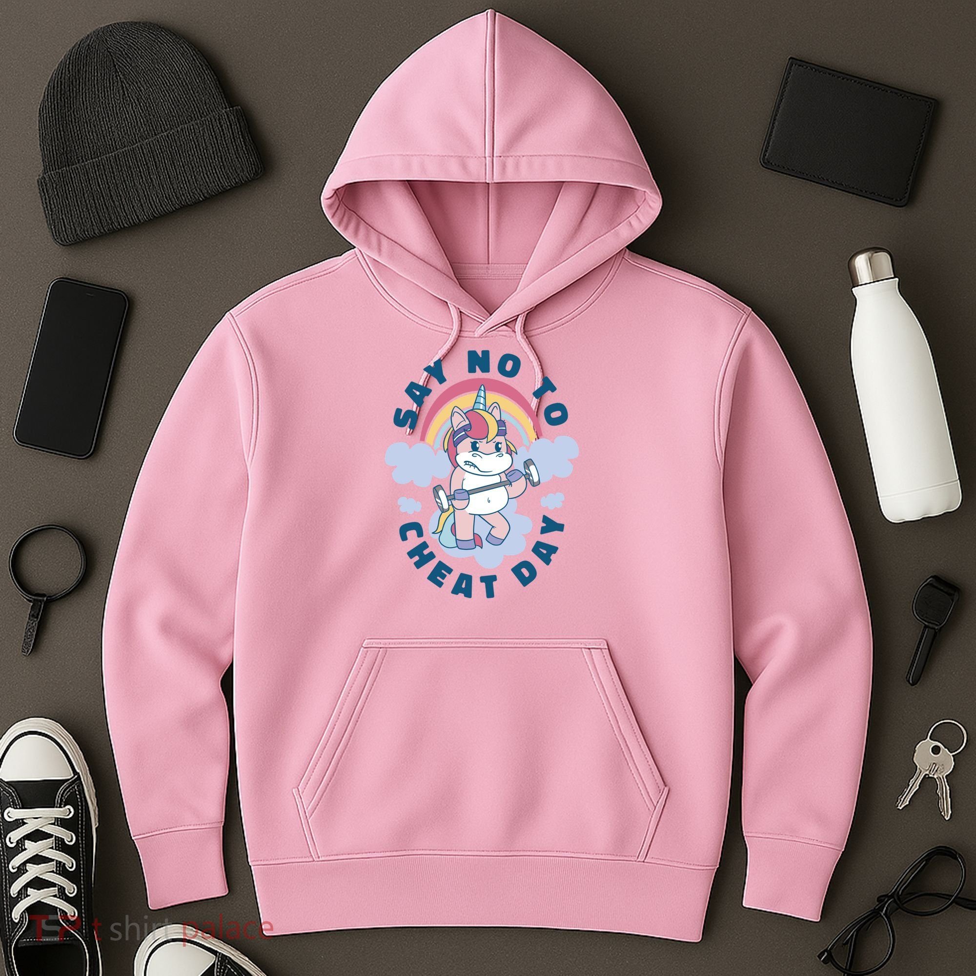 Say No To Cheat Day Unicorn Gym Hoodie