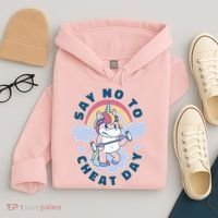 Say No To Cheat Day Unicorn Gym Hoodie thumb 4