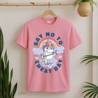 Say No To Cheat Day Unicorn Gym T-Shirt thumb 2