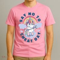 Say No To Cheat Day Unicorn Gym T-Shirt thumb 3