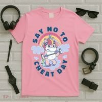 Say No To Cheat Day Unicorn Gym T-Shirt thumb 5