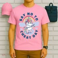 Say No To Cheat Day Unicorn Gym T-Shirt thumb 6