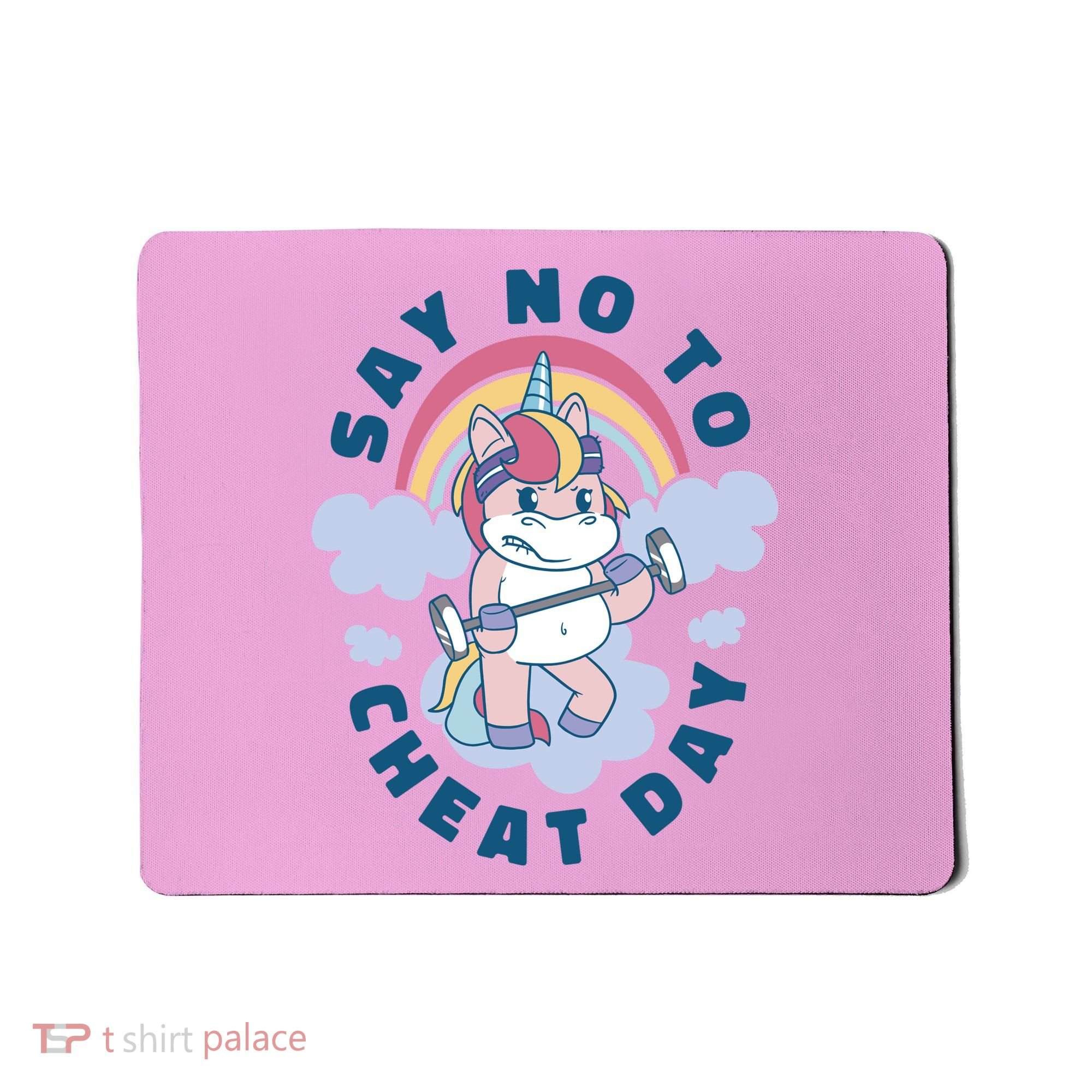 Say No To Cheat Day Unicorn Gym Mousepad