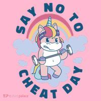 Say No To Cheat Day Unicorn Gym Mousepad thumb 1