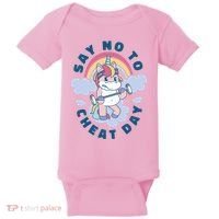 Say No To Cheat Day Unicorn Gym Baby Bodysuit thumb 0