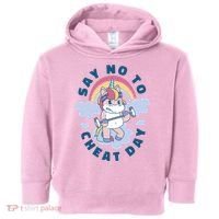 Say No To Cheat Day Unicorn Gym Toddler Hoodie thumb 0