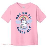 Say No To Cheat Day Unicorn Gym Toddler T-Shirt thumb 0
