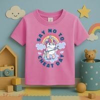 Say No To Cheat Day Unicorn Gym Toddler T-Shirt thumb 3