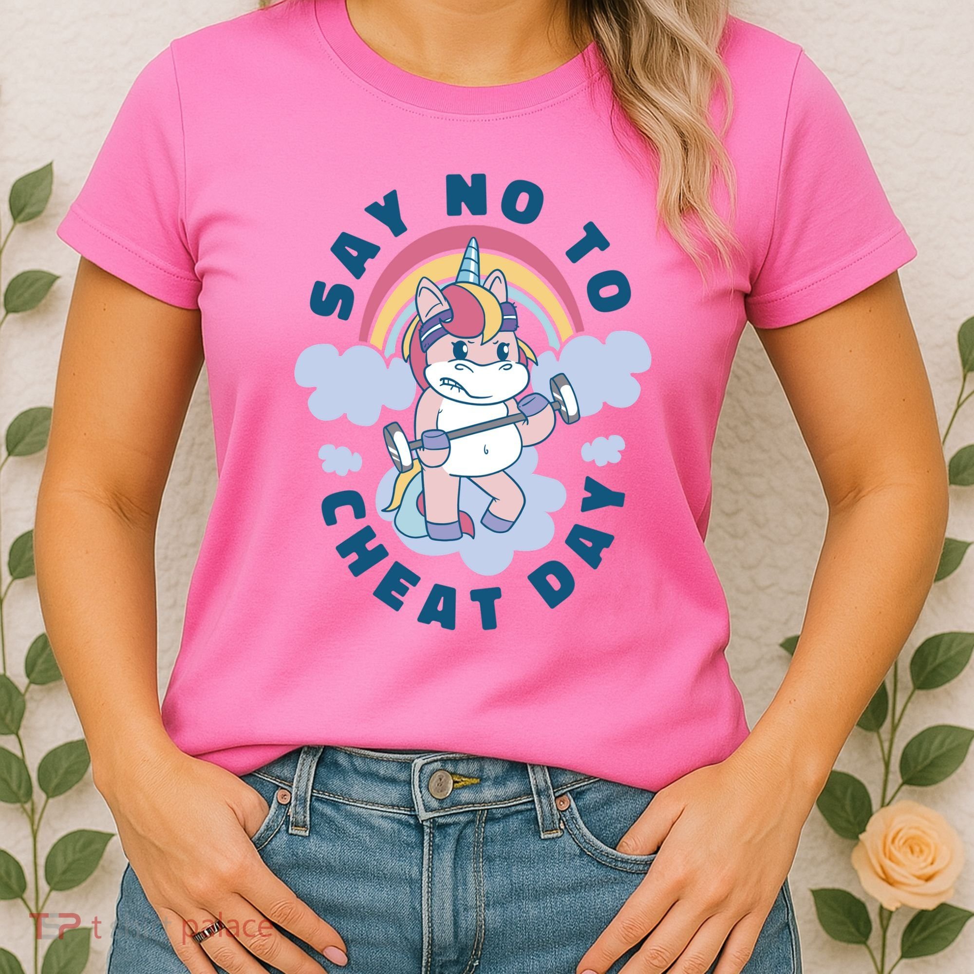Say No To Cheat Day Unicorn Gym Women's T-Shirt