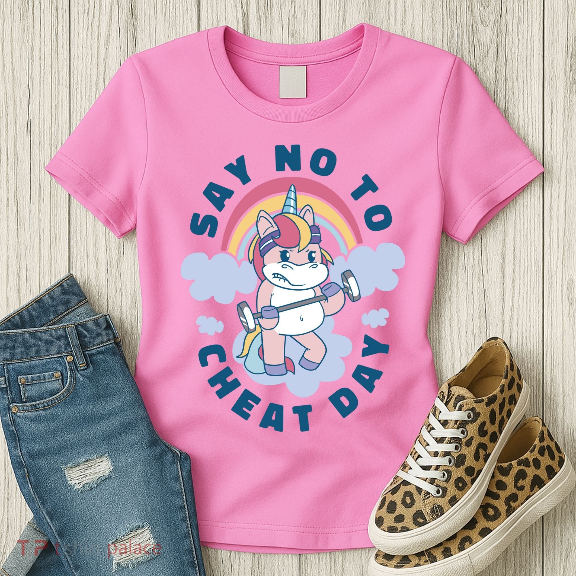 Say No To Cheat Day Unicorn Gym Women's T-Shirt