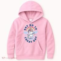 Say No To Cheat Day Unicorn Gym Kids Hoodie thumb 0