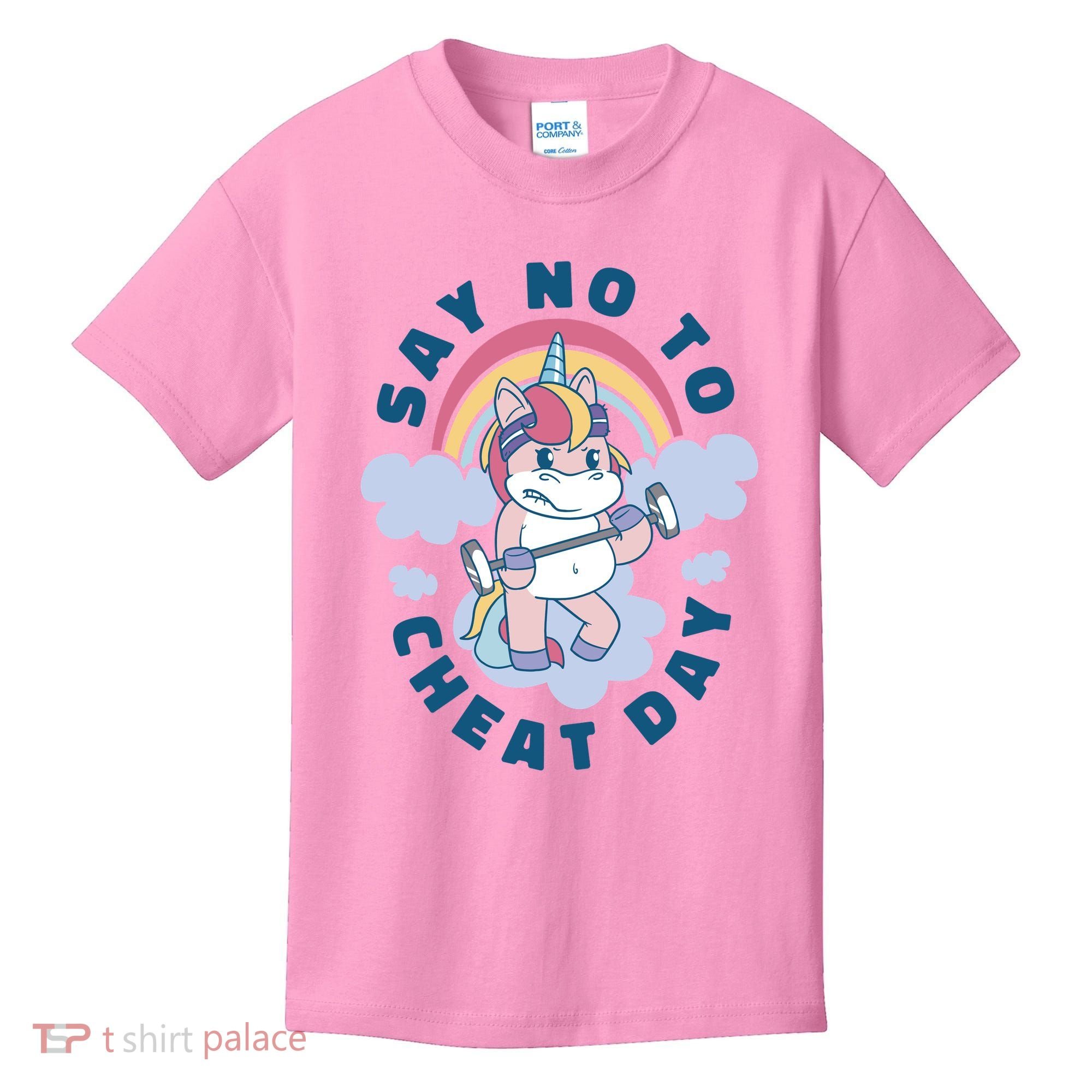 Say No To Cheat Day Unicorn Gym Kids T-Shirt