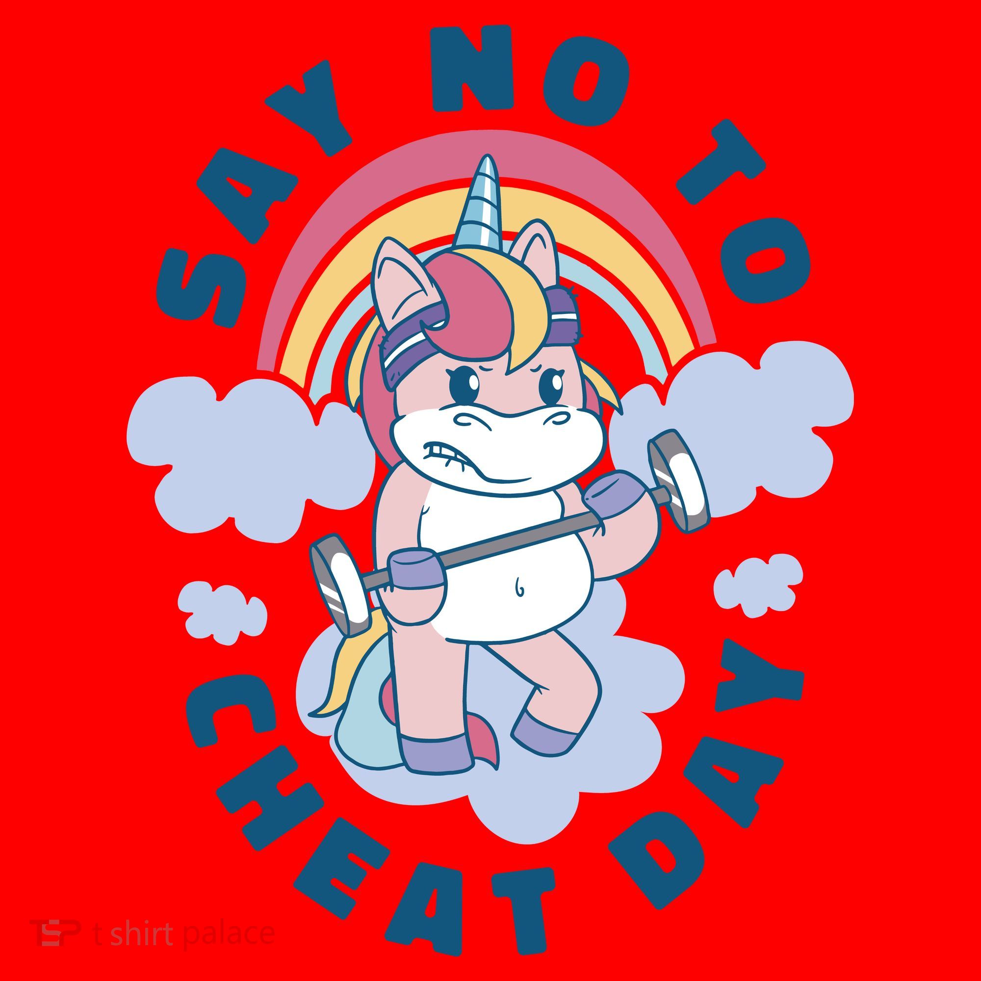 Say No To Cheat Day Unicorn Gym Santa Hat