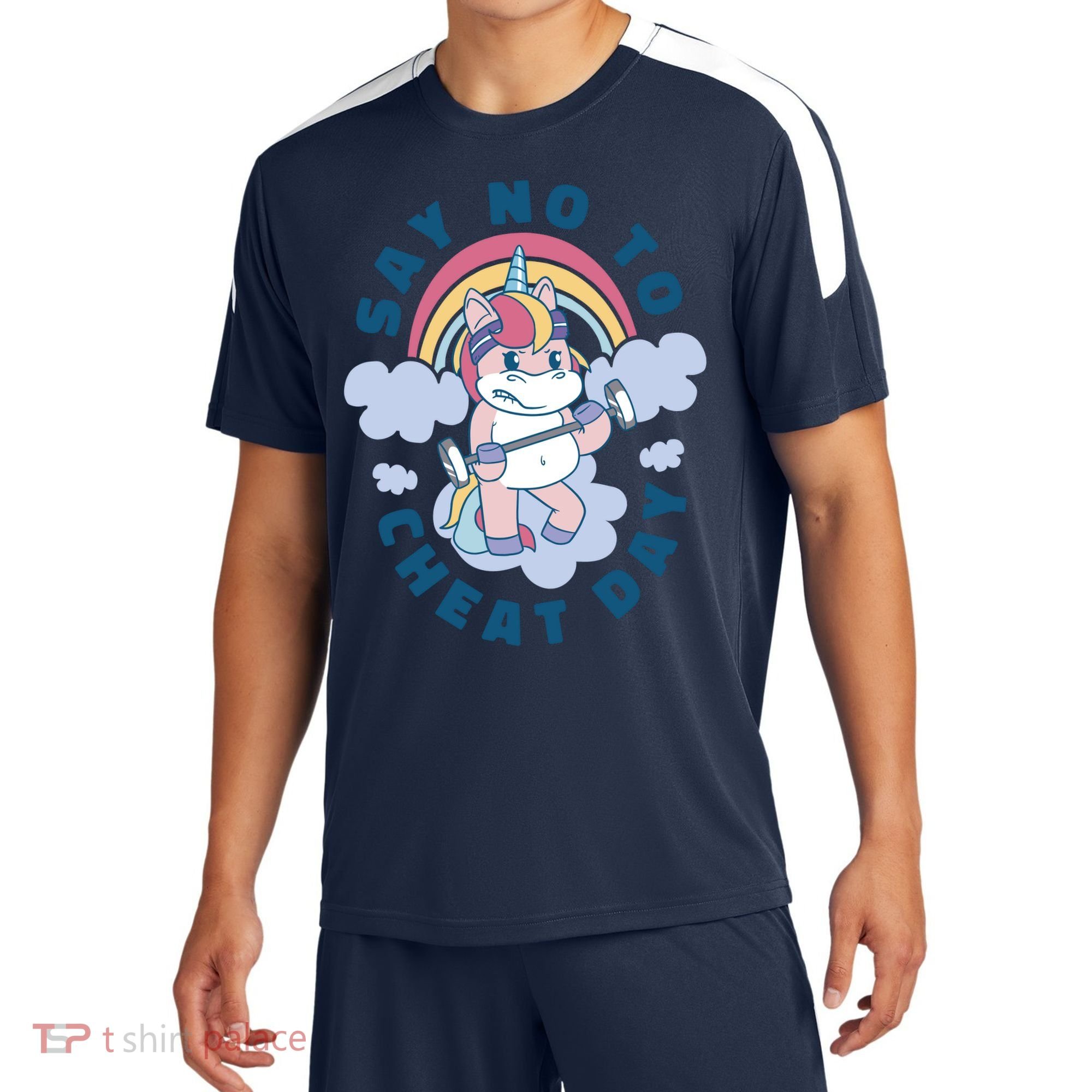 Say No To Cheat Day Unicorn Gym Sport-Tek Competitor United Soccer Jersey