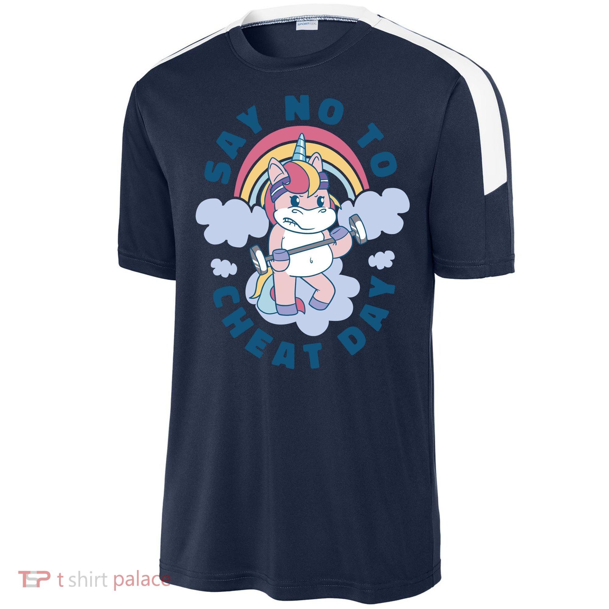 Say No To Cheat Day Unicorn Gym Sport-Tek Competitor United Soccer Jersey