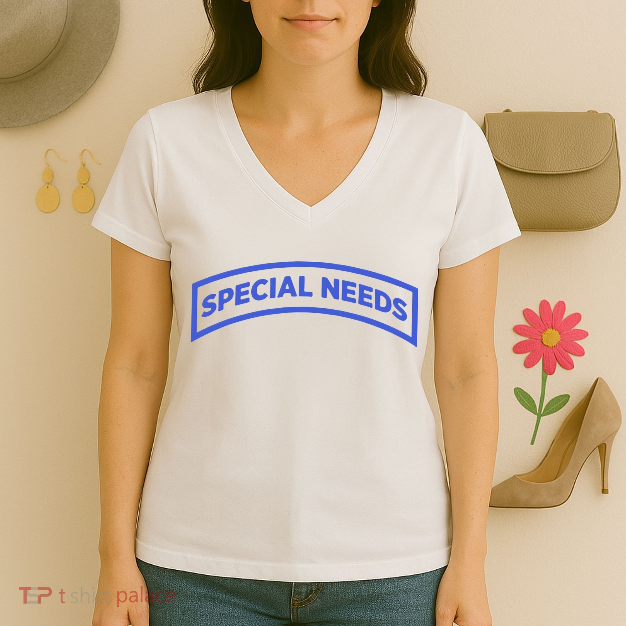 Special Needs Tab Women's V-Neck T-Shirt