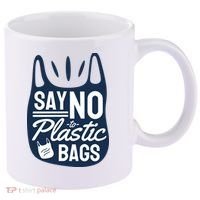 Say No To Plastic Bags 11oz C Handle Ceramic Mug thumb 0