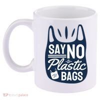 Say No To Plastic Bags 11oz C Handle Ceramic Mug thumb 2