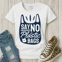 Say No To Plastic Bags Women's T-Shirt thumb 3
